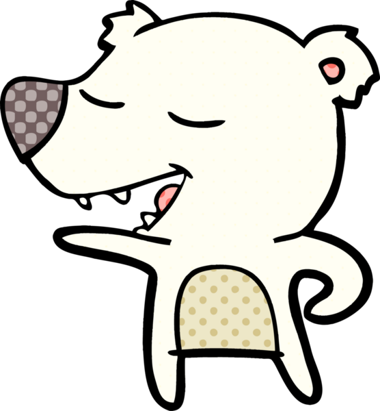 Bir insan tarafından çizilmiş kutup ayısı çizgi filmi.