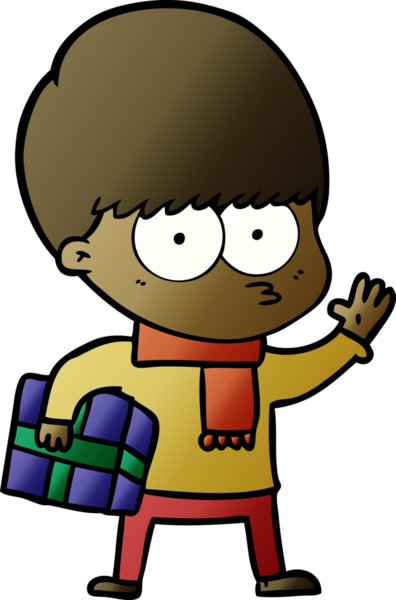 Bir insan tarafından çizilmiş sinirli çizgi film çocuğu.