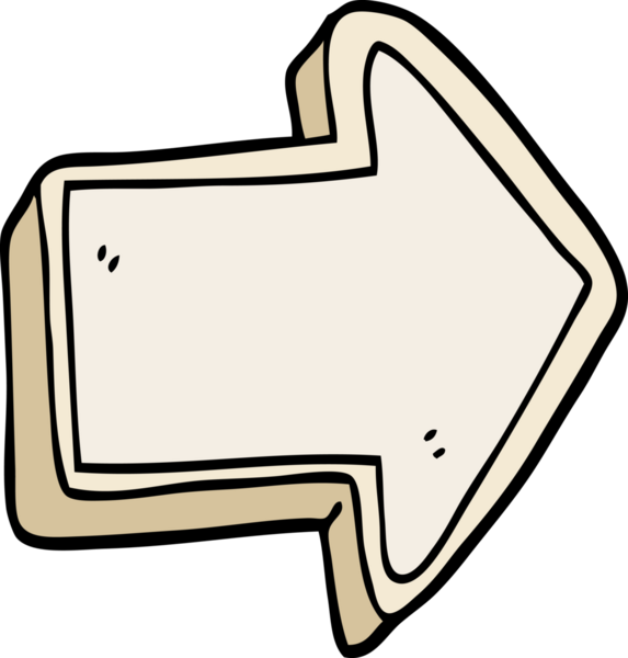 Bir insan tarafından çizilmiş el çizimi karikatür ok işareti