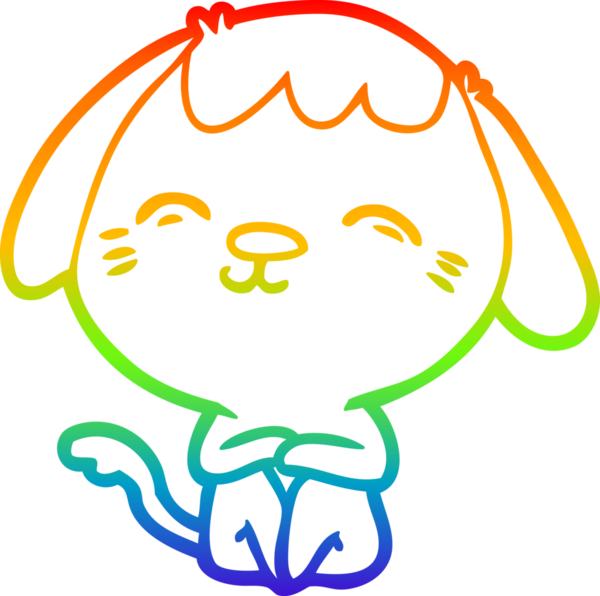 gökkuşağı gradyan çizimi Mutlu bir çizgi köpek çizimi Bir insan tarafından çizilmiş