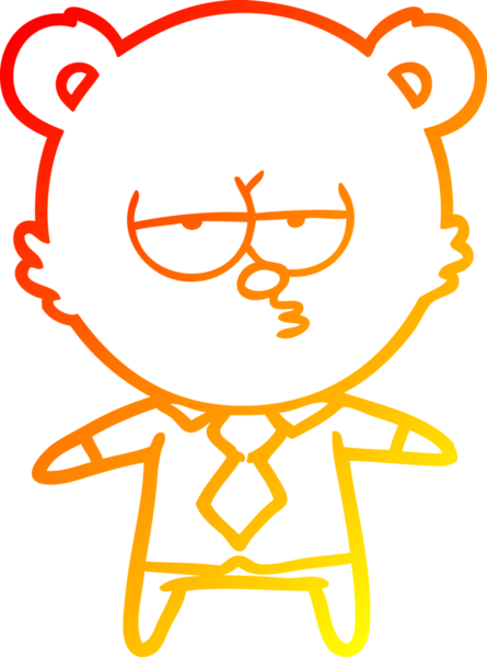 Bir insan tarafından çizilmiş bir ayı patronunun sıcak çizgi çizimi.