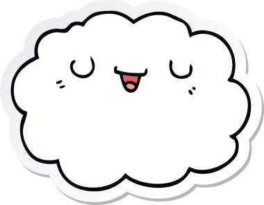 Bir insan tarafından çizilmiş bir karikatür bulutunun etiketi