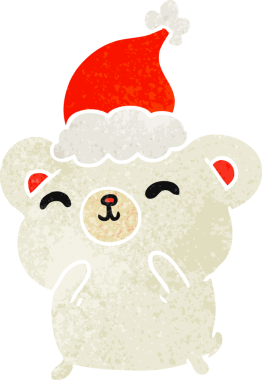 Bir insan tarafından çizilmiş Kawaii kutup ayısının eski bir karikatürü.