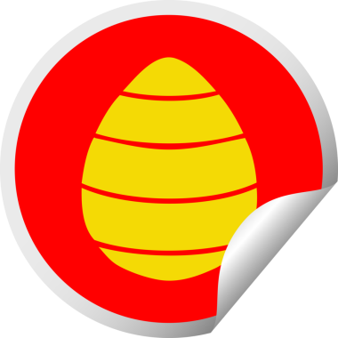 Bir insan tarafından çizilmiş dairesel soyulmuş tuhaf karikatür paskalya yumurtası.