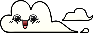 Bir insan tarafından çizilmiş gölgelenmiş bulutlar.