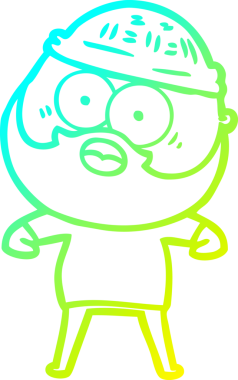 Bir insan tarafından çizilmiş sakallı bir adamın soğuk gradyan çizimi