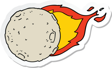 Bir insan tarafından çizilmiş bir meteorun çıkartması.