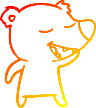 Bir insan tarafından çizilen çizgi film ayısının sıcak çizgi çizimi