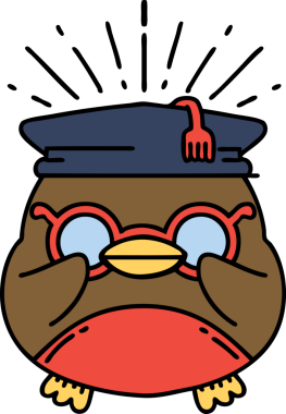 Bir insan tarafından çizilmiş geleneksel dövme stili eğitimli Robin 'in çizimi