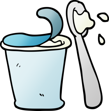 Bir insan tarafından çizilmiş vektör gradyan çizim yoğurdu