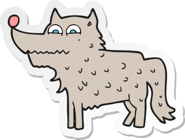 Bir insan tarafından çizilmiş bir köpeğin çıkartması.