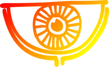 Bir insan tarafından çizilmiş çizgi film göz sembolünün sıcak gradyan çizimi