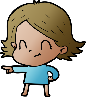 Bir insan tarafından çizilmiş karikatür dostu kız.