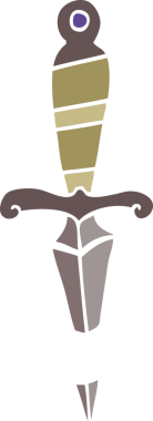 Bir insan tarafından çizilmiş karalama dövme hançeri sembolü.