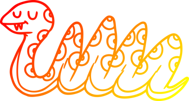 Bir insan tarafından çizilmiş çizgi film yılanı çizimi.