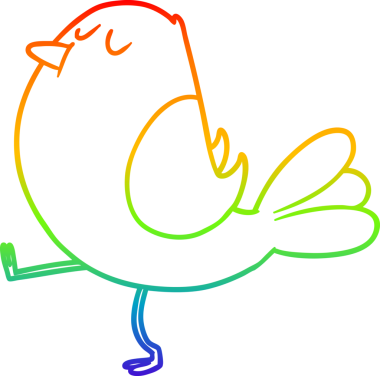 gökkuşağı gradyan çizimi Bir insan tarafından çizilmiş bir çizgi kuş