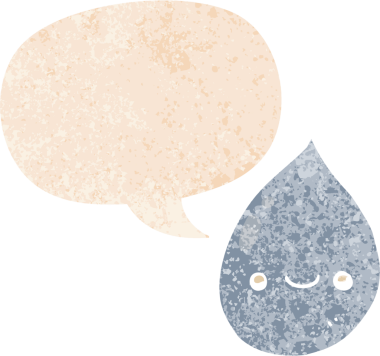 bir insan tarafından çizilmiş grunge sıkıntılı retro desenli konuşma baloncuklu çizgi film yağmur damlası