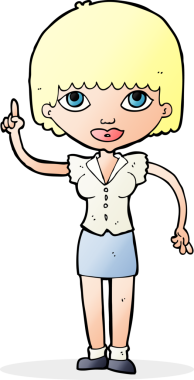 Bir insan tarafından çizilmiş bir fikri olan karikatür kadın.