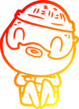 Bir insan tarafından çizilmiş sakallı bir adamın sıcak çizgi çizimi.