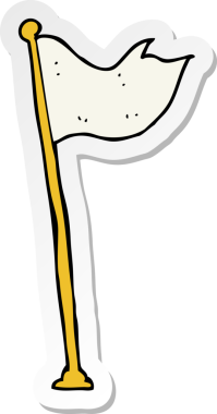 Bir insan tarafından çizilmiş bir karikatür bayrağının çıkartması.