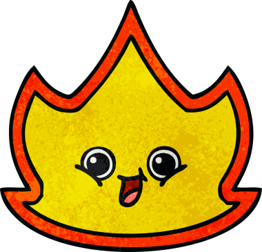 Bir insan tarafından çizilmiş bir ateşin retro grunge dokusu.