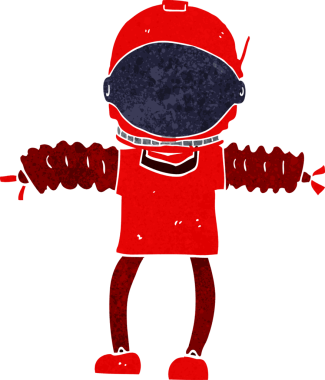 Bir insan tarafından çizilmiş bir astronot.
