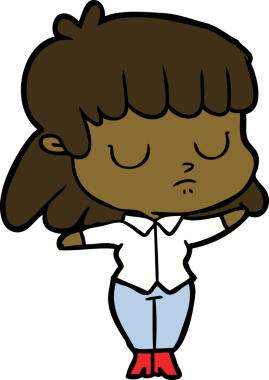 Bir insan tarafından çizilmiş ilgisiz bir kadın çizgi filmi.