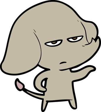 Bir insan tarafından çizilmiş kızgın bir fil.