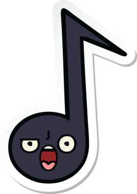 Bir insan tarafından çizilmiş şirin bir karikatür notasının çıkartması.