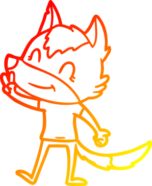 Bir insan tarafından çizilmiş dost canlısı bir kurt çizgi çizimi.