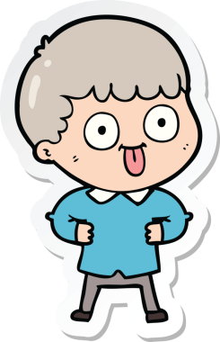 Bir insan tarafından çizilmiş karikatür adamın çıkartması.