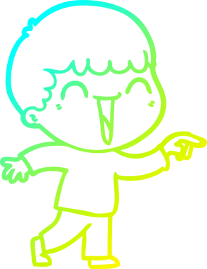 Bir insan tarafından çizilmiş mutlu bir adamın soğuk çizgi çizimi.