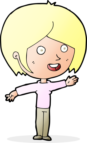 Bir insan tarafından çizilmiş mutlu kız çizimi.