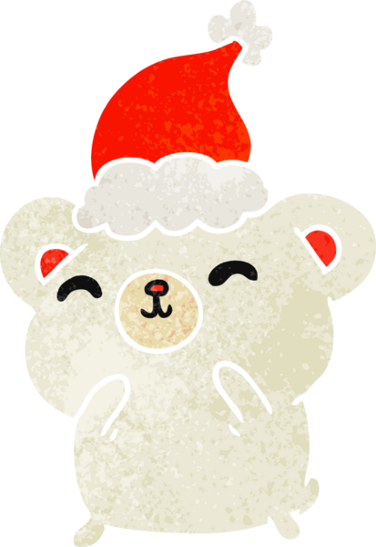 Bir insan tarafından çizilmiş Kawaii kutup ayısının eski bir karikatürü.