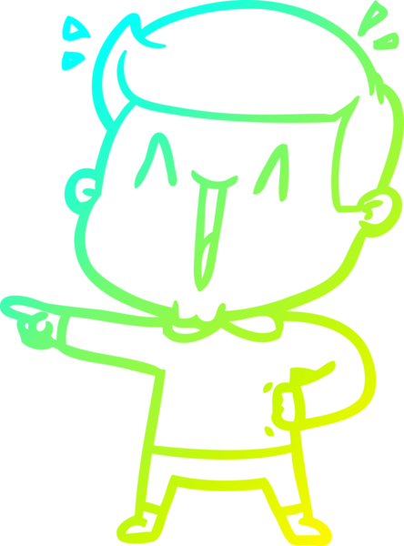 Bir insan tarafından çizilmiş, heyecanlı bir çizgi film çizimi.