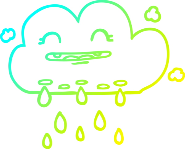 Bir insan tarafından çizilen karikatür yağmur bulutu çizimi