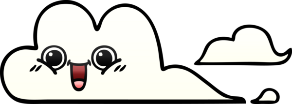 Bir insan tarafından çizilmiş gölgelenmiş bulutlar.