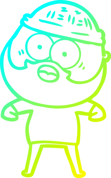 Bir insan tarafından çizilmiş sakallı bir adamın soğuk gradyan çizimi