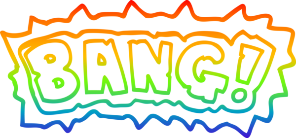 gökkuşağı gradyan çizgi çizimi bir insan tarafından çizilmiş bir kelime bang