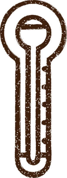 Bir insan tarafından çizilen termometre karakalem çizimi