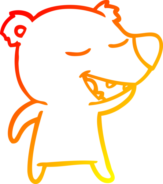 Bir insan tarafından çizilen çizgi film ayısının sıcak çizgi çizimi