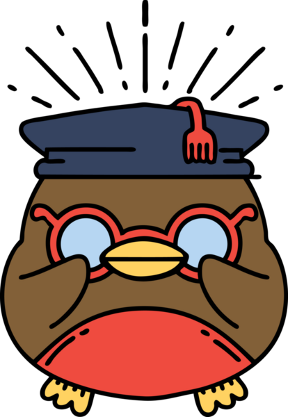 Bir insan tarafından çizilmiş geleneksel dövme stili eğitimli Robin 'in çizimi