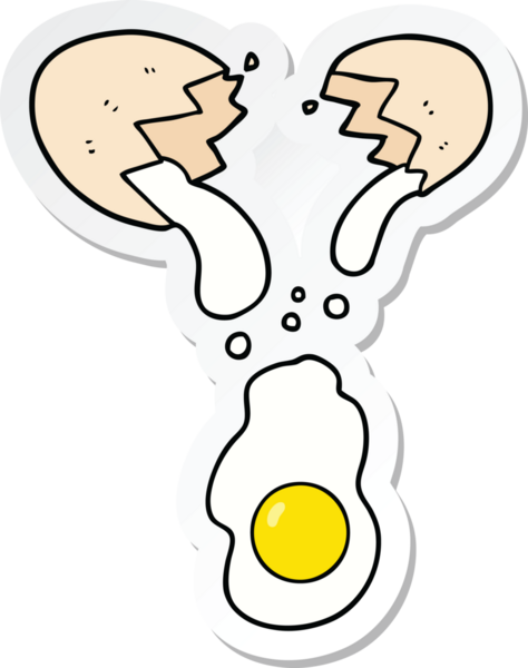 Bir insan tarafından çizilmiş taze bir yumurtanın etiketi.