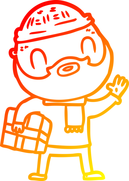 Bir insan tarafından çizilmiş sakallı bir adamın sıcak çizgi çizimi.