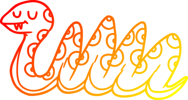 Bir insan tarafından çizilmiş çizgi film yılanı çizimi.