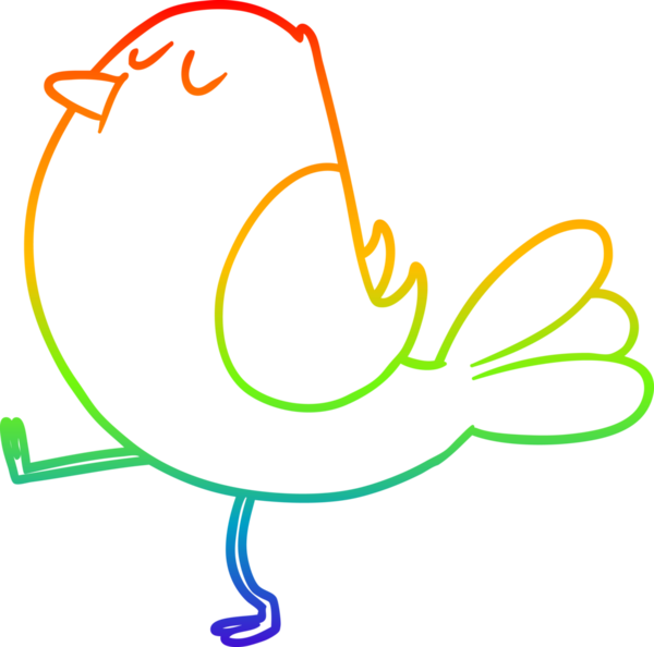 gökkuşağı gradyan çizimi Bir insan tarafından çizilmiş bir çizgi kuş