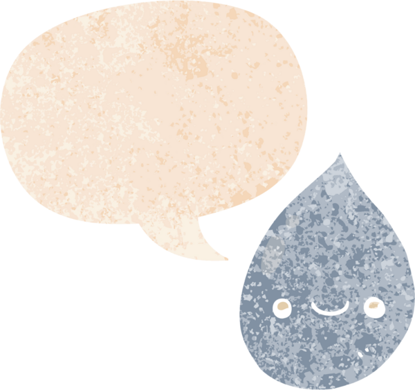 bir insan tarafından çizilmiş grunge sıkıntılı retro desenli konuşma baloncuklu çizgi film yağmur damlası