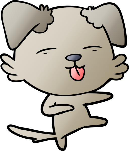 Bir insan tarafından çizilmiş çizgi köpek dansı.