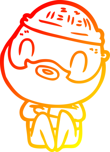 Bir insan tarafından çizilmiş sakallı bir adamın sıcak çizgi çizimi.