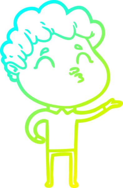 Bir insan tarafından çizilmiş soğuk çizgi film karakteri çizimi.